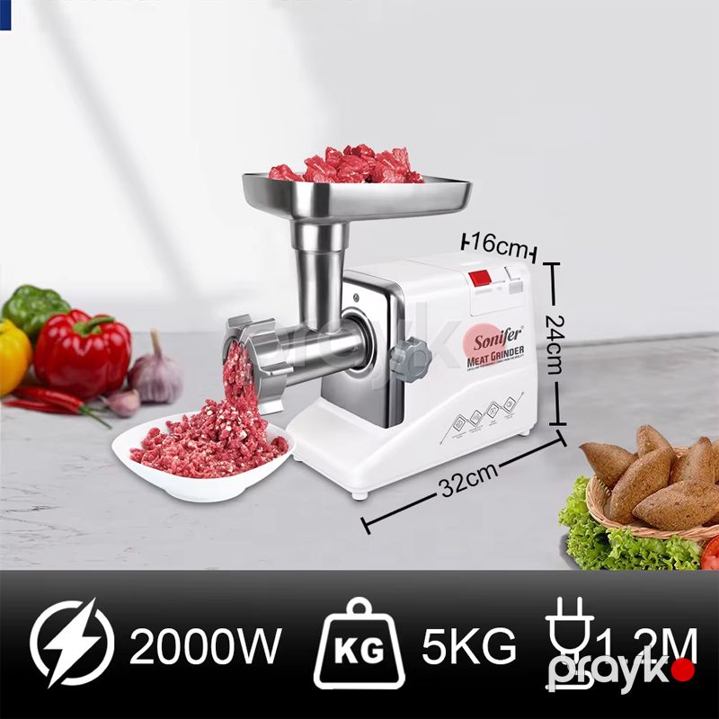 Sonifer SF-5006 - Ətçəkən 2000W Güclü Mis Mühərrik Böyük Tutumlu Ayrıla Bilən Bıçaqlı Elektrikli Ət Maşını — Digər mətbəx texnikası, Bakı (5)