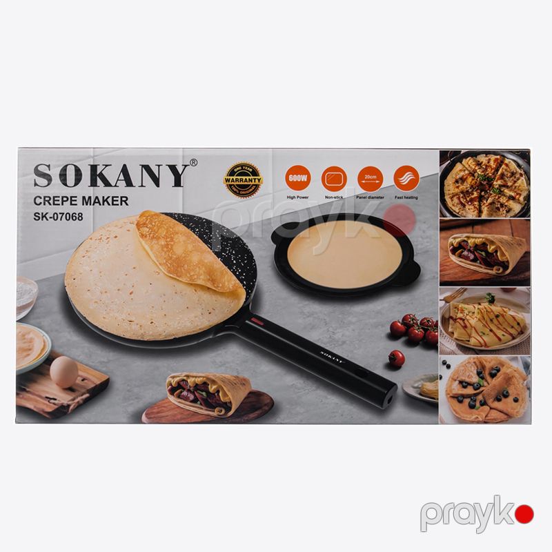 Sokany SK-07068 Crepe Maker 600W Qeyri-yapışdırılmış Bilinçik Hazırlayıcı 600W Krep Hazırlama Maşın — Toster və vaflyasıcı, Bakı (6)