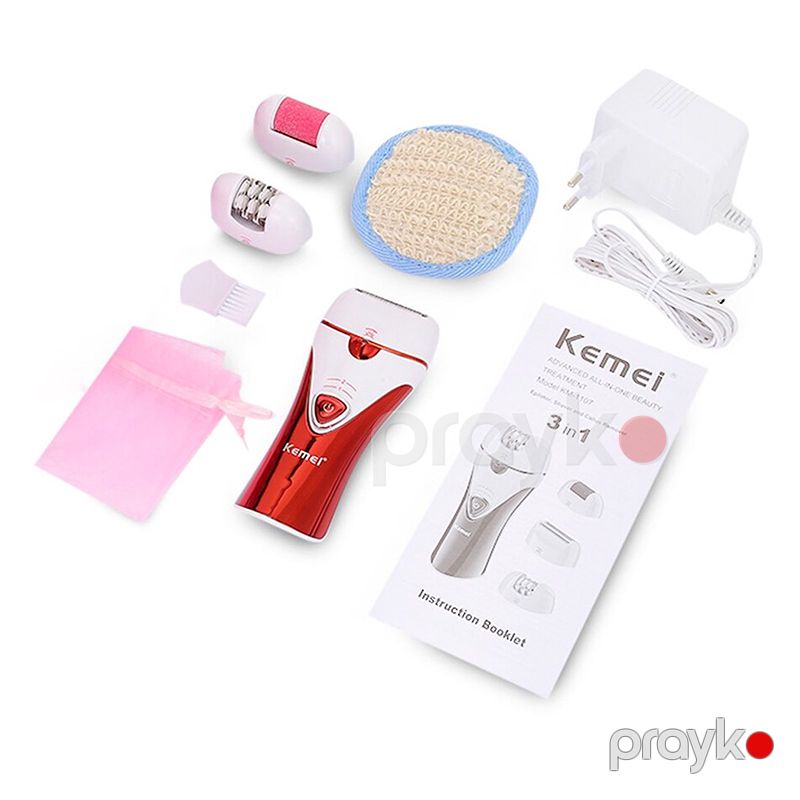 3-ü 1-də Kemei Epilator Suya Davamlı Peşəkar Üz Bədən Epilyatoru İki Sürətli Effektiv Tük Təmizləyici Epilyator — Usturalar, trimmerler və epilyatorlar, Bakı (6)