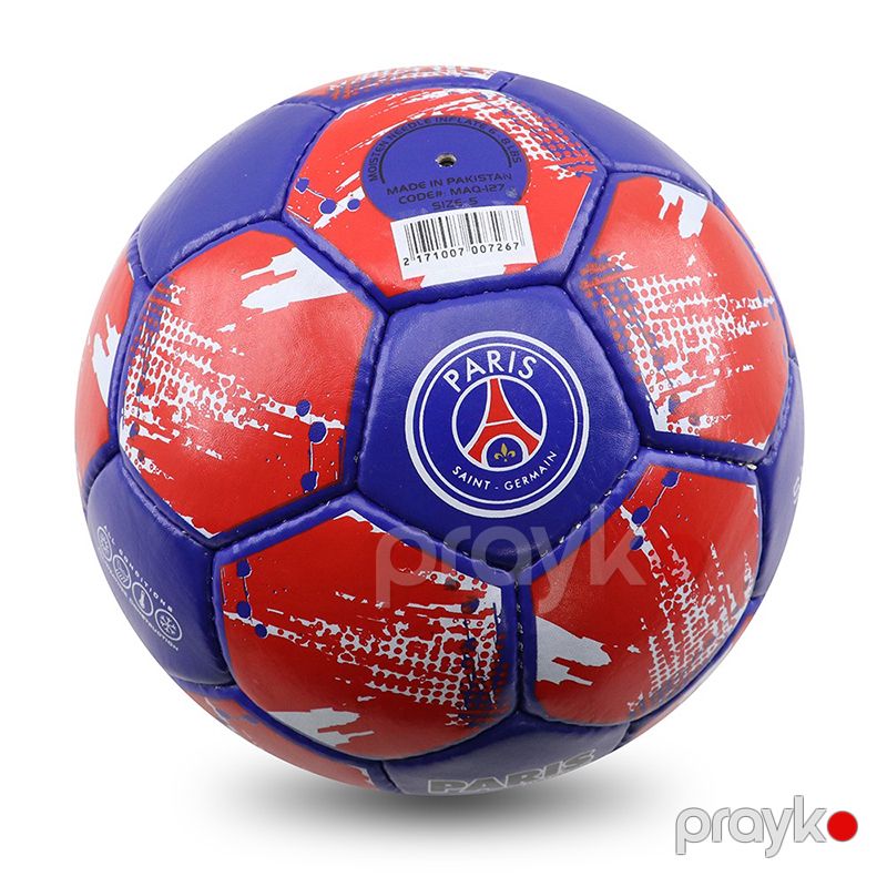 Pakistan İstehsalı Olan Paris Saint Germain Futbol Topu Göy Qırmızı Dizaynda 5 Nömrəli Kamanda Futbol Topu — İdman, hobi, istirahət, Bakı (5)