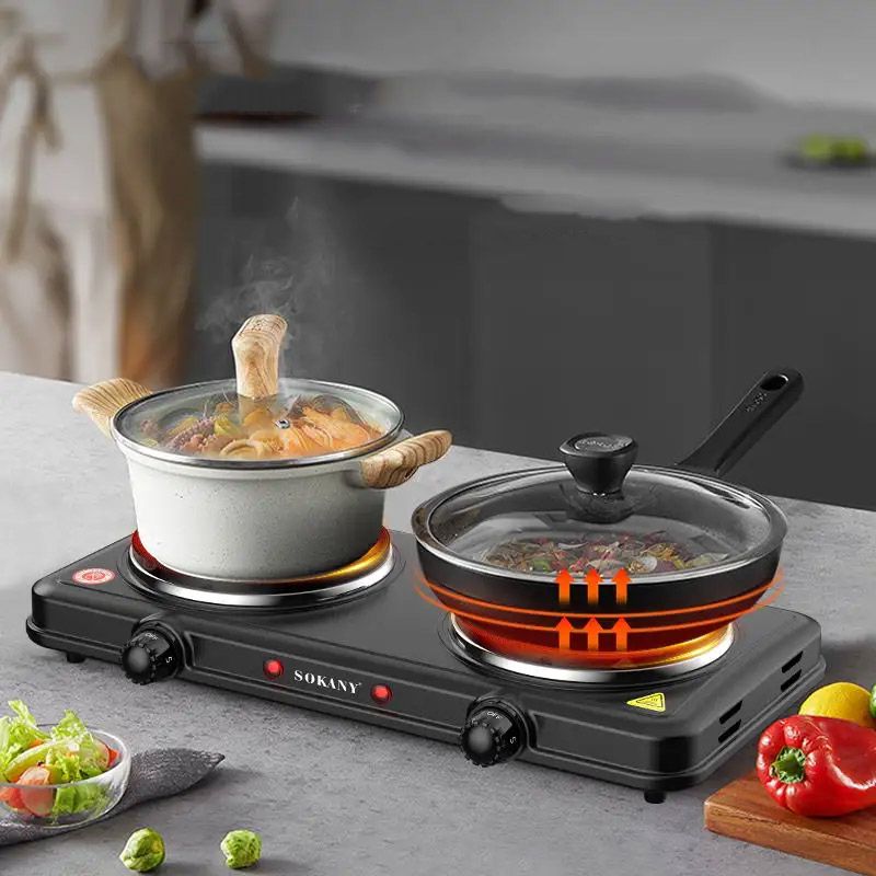 Sokany SK-5107 Çoxfunksiyalı Elektrikli İki Ocaqlı Qızdırıcı Soba Plitə 2000W — Plitələr, Bakı (4)