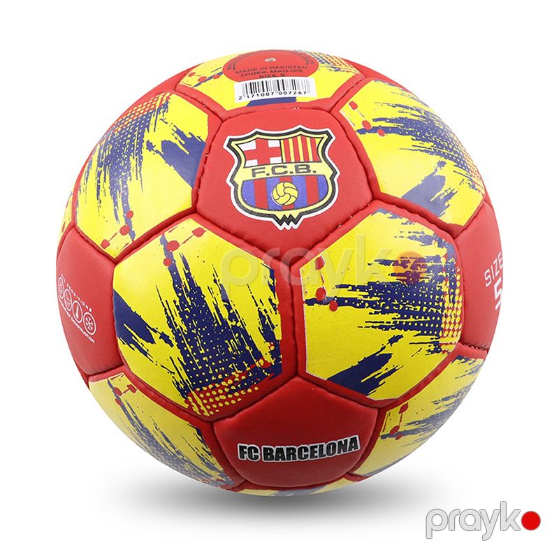 5 Razmerə Sahib FC Barcelona Futbol Topu Sarı Qırmızı Dizaynda Barcelona Dözümlü Kamanda Futbol Topu — İdman, hobi, istirahət, Bakı (2)