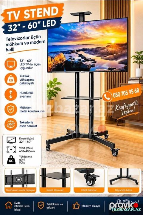 Mobil televizor stendləri satılır — Bakı
