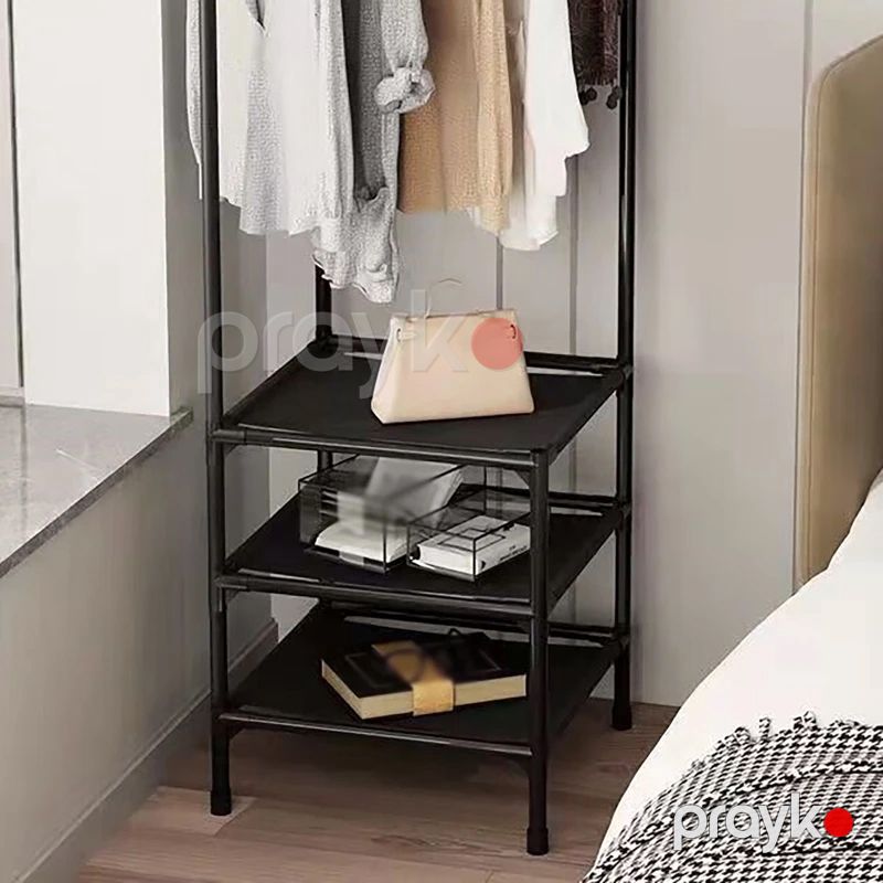 2/3 Qatlı Künc Palto Rafı Tənzimlənə Bilən Metal Paltar Saxlama Rəfi Yataq Otağı Üçün Çoxfunksiyalı Dayanıqlı Paltar asılqanı — Mallar, Bakı (3)