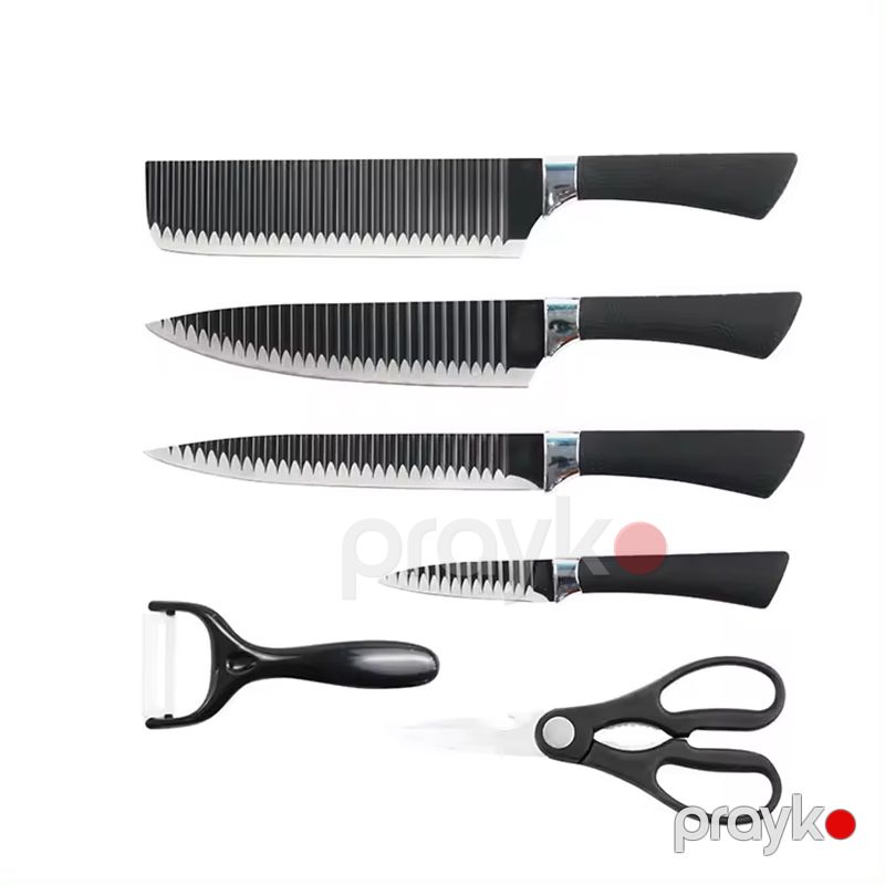 Professional Mətbəx Bıçağı 6 Ədəd Şef Bıçağı Mətbəx Bıçağı Dəsti 6 Parça Meyvə Tərəvəz Bıçağı ER-0238A — Ev texnikası, Bakı (2)