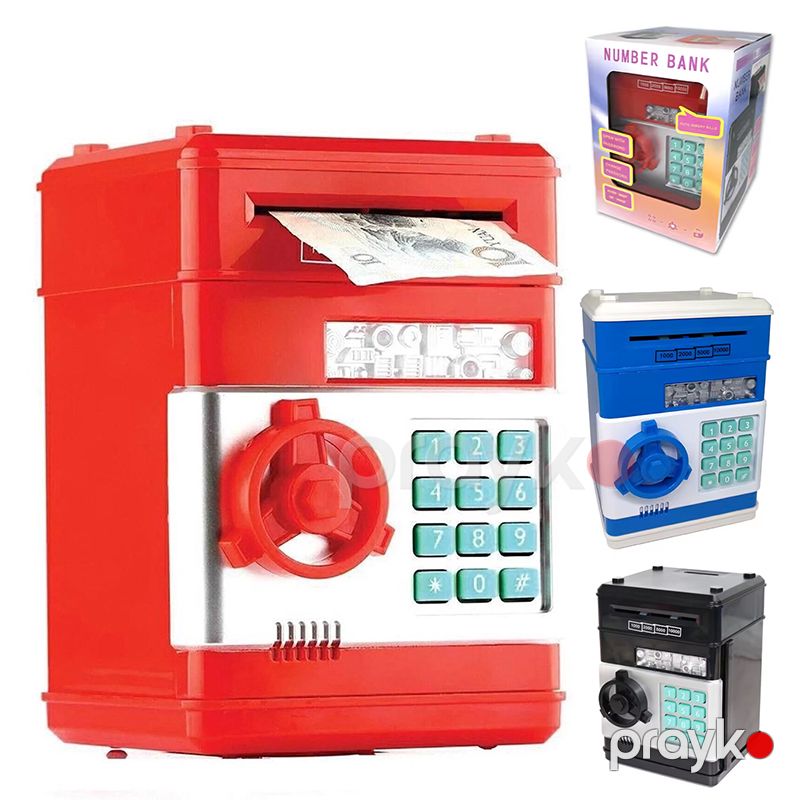 Avtomatik Uşaq Pul Qutusu Piggy Bank Elektron Kassa Sikkə Bankı və Rəqəmsal Şifrə ilə Uşaq Atm Oyuncağı — Mallar, Bakı (5)