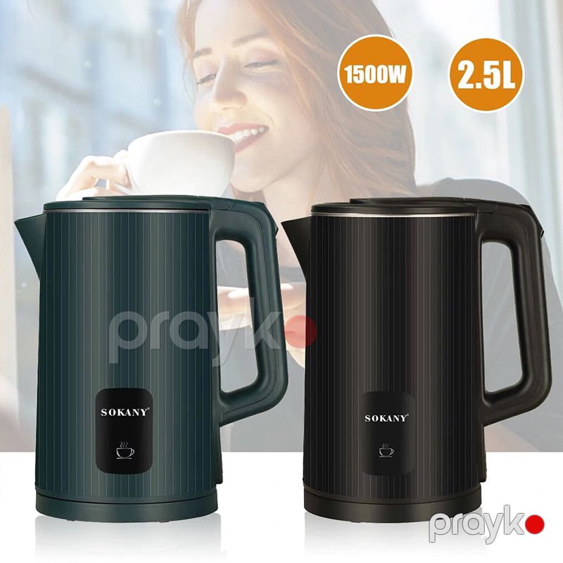 Sokany Elektrikli Çaydan 2.5L Kettle Avtomatik Sönən Paslanmayan Polad Çaydan — Elektrik çaydanları və termoslar, Bakı (3)