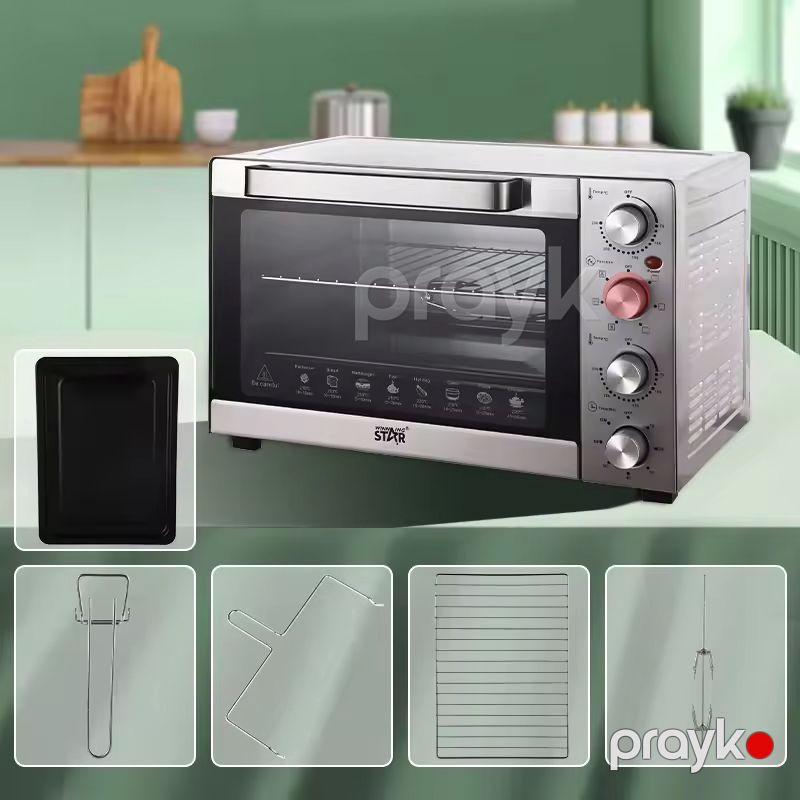 Wınnıng Star ST-9616 Çoxfunksiyalı Elektrikli Mətbəx Sobası Qril Çörək Pizza Hazırlamaq Üçün Soba 1700W — Soba və qrillər, Bakı (7)