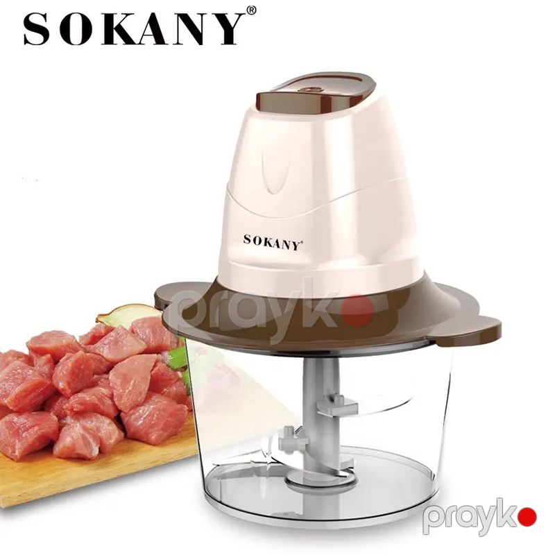 Sokany 2L Elektrikli Şüşə Qida Kombaynı 300W Gücündə İki Qat Paslanmaz Polad Mətbəx Doğrayıcısı — Blenderlər, xırdalayanlar və mikserlər, Bakı (2)