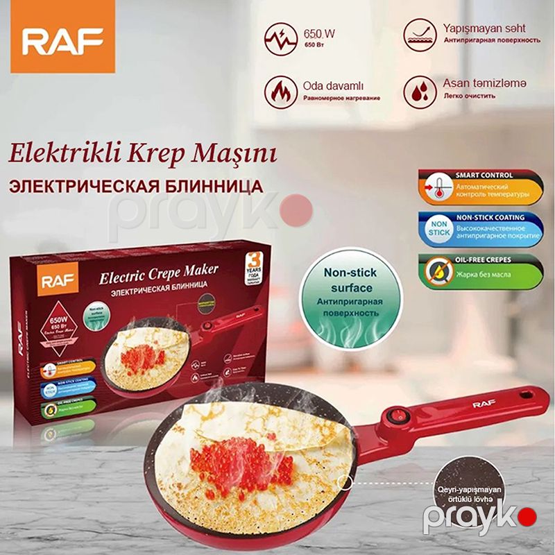 RAF R-5209 Yüksək Keyfiyyətli Elektrikli Krep Tavası 650W Gücündə Elektrikli Pancake Tavası — Toster və vaflyasıcı, Bakı (7)