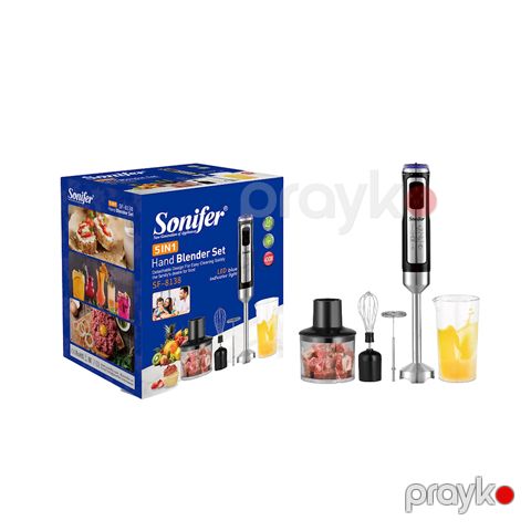 Sonıfer SF-8138 Çoxfunksiyalı Elektrikli Blender Dəsti Əl Blenderi Smoothie Blender 400 W — Bakı