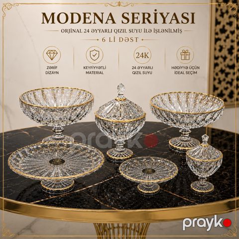 Dəst 8348, şüşə, şəffaf, 6 parça — Bakı