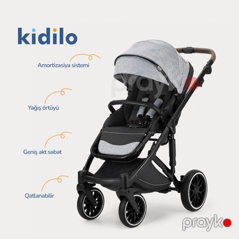 Uşaq arabası Kidilo AB1, boz — Bakı