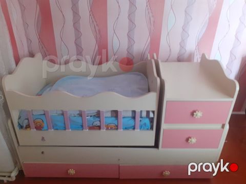 Oğlan üçün, İşlənmiş, Dördbucaq, Beşik, Matras ilə, Yellənmə mexanizmsiz — Şəmkir