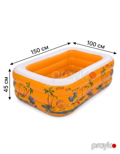 Şişmə hovuz Xiale, DT-150x100x45sm-orange, 150 L, Düzbucaq, 150 sm — Bakı