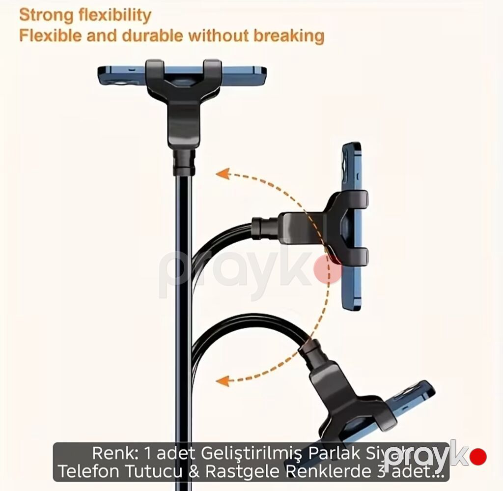 Multifunksional universal şlanq tipli telefon tutucu – 360° dönən — Tripod, steadicam, video işıq, Digah (8)