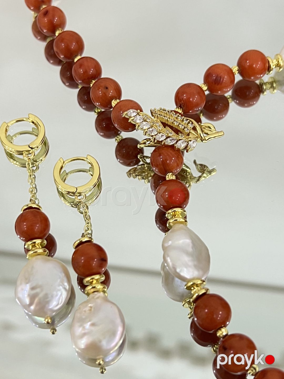 Bijuteriya dəsti boyunbağı, qolbaq və sırğa H498 — Mallar, Bakı (2)