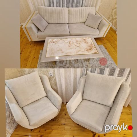 Divan kreslo dəsti satılır 1200₼. Türkiyə istehsalıdır. Ünvan — Bakı