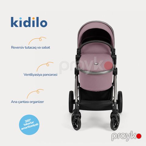 Uşaq arabası Kidilo AB8, çəhrayı — Bakı