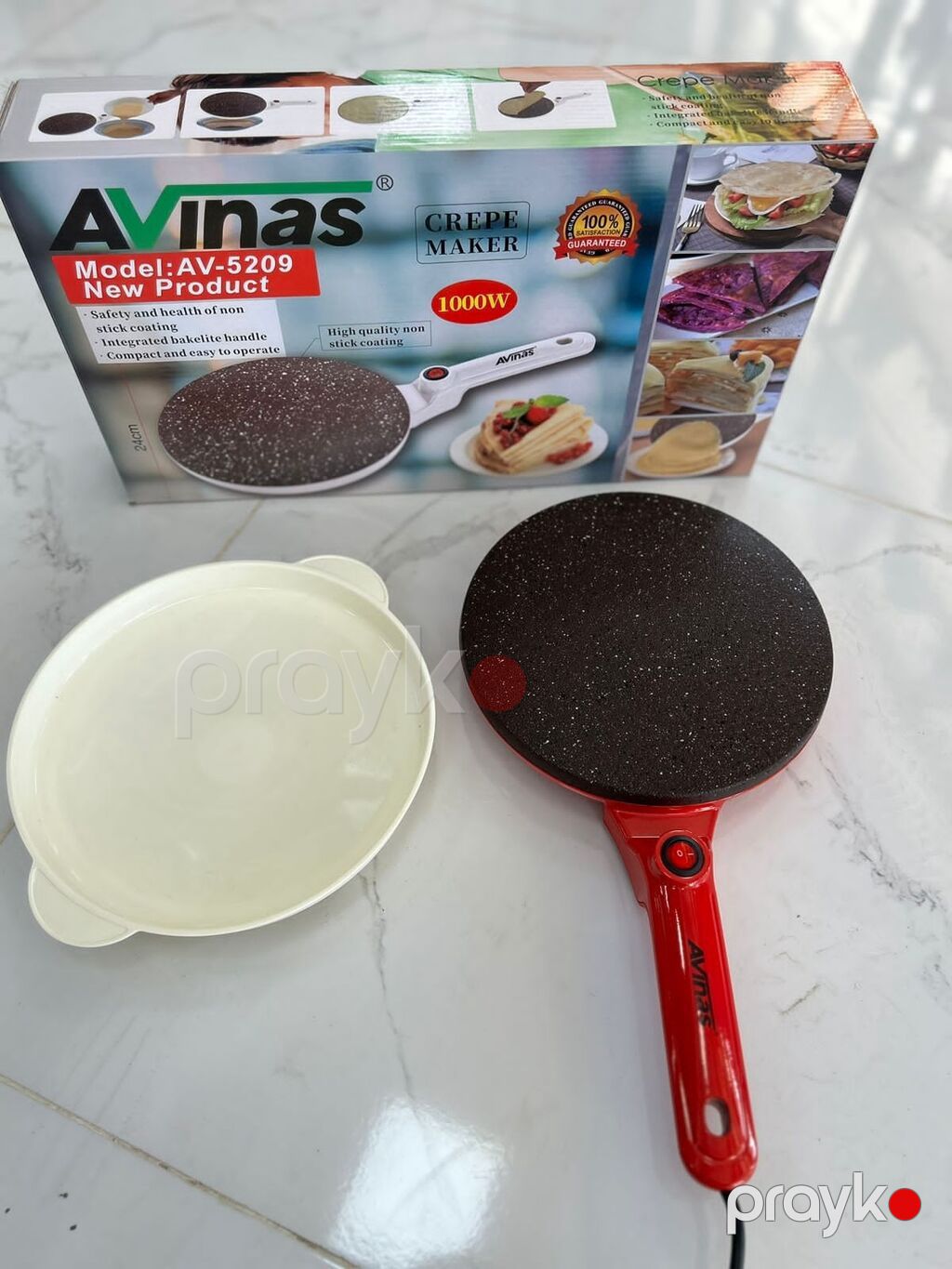 Avinas AV-5209 elektrik kreplovkası - Güc: 1000W - Tip: Elektriklə — Toster və vaflyasıcı, Bakı (2)