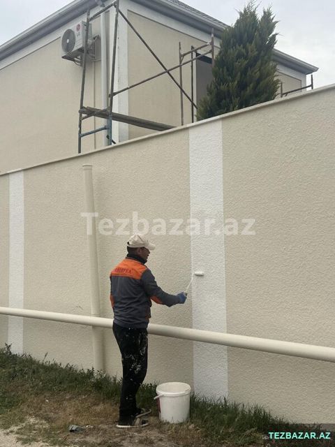 Peşəkar Fasad İşləri – Tarsofka və Silikonlu Boya — Bakı