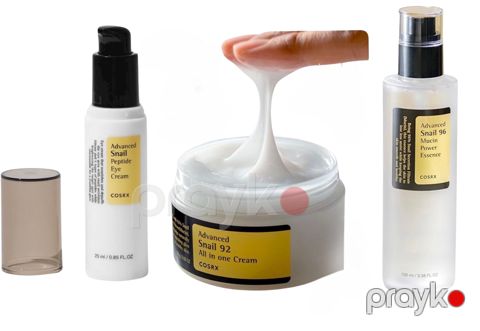 Dəri qulluğu üçün dəst Cosrx Advanced Snail (krem 100 q + essensiya 100 ml + göz ətrafı dərisi üçün krem 25 ml) — Bakı