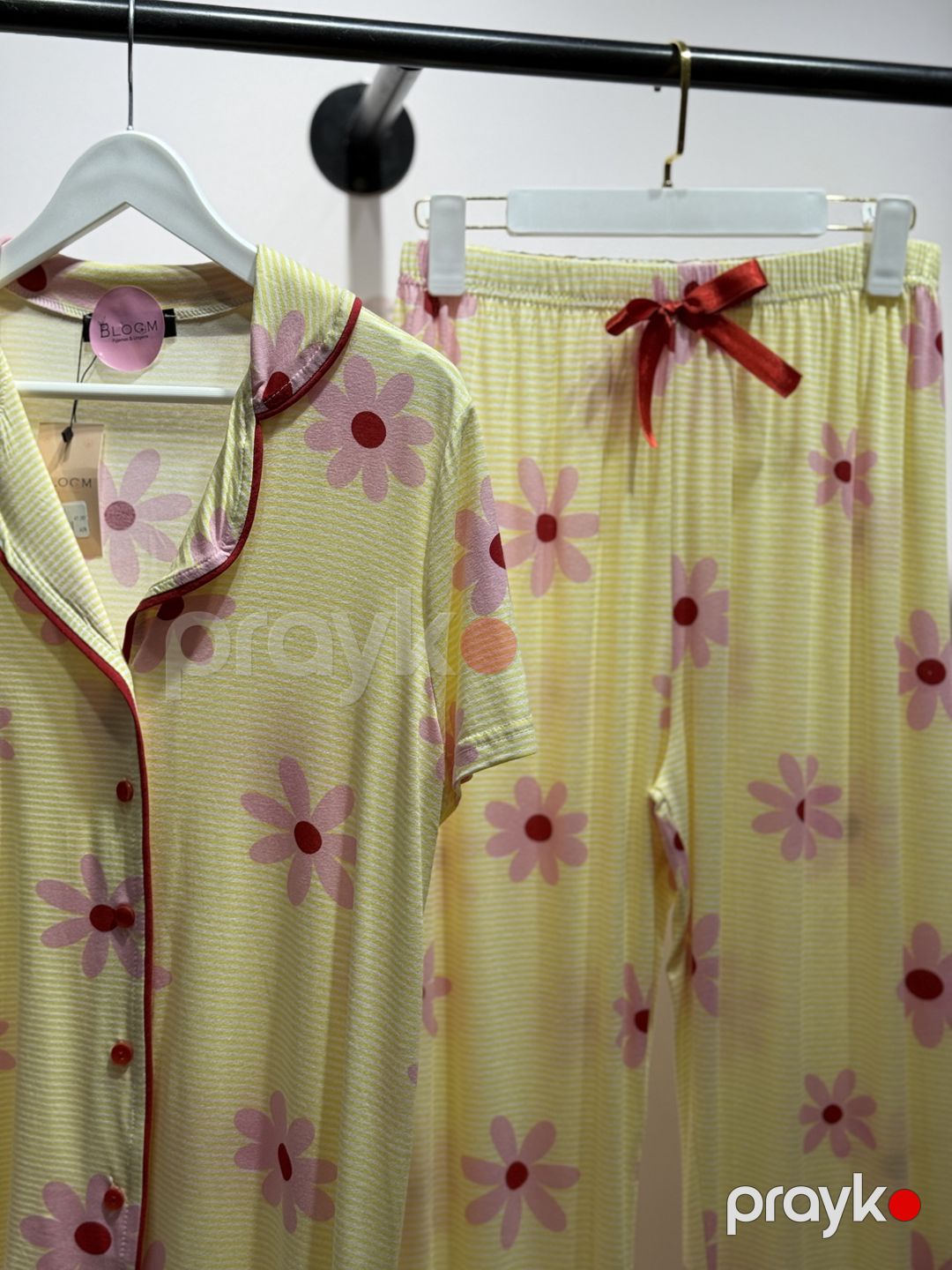 Qadınlar üçün şalvarlı pijama dəsti 2965, sarı, elastan/viskoz, ölçü M — Mallar, Bakı (2)
