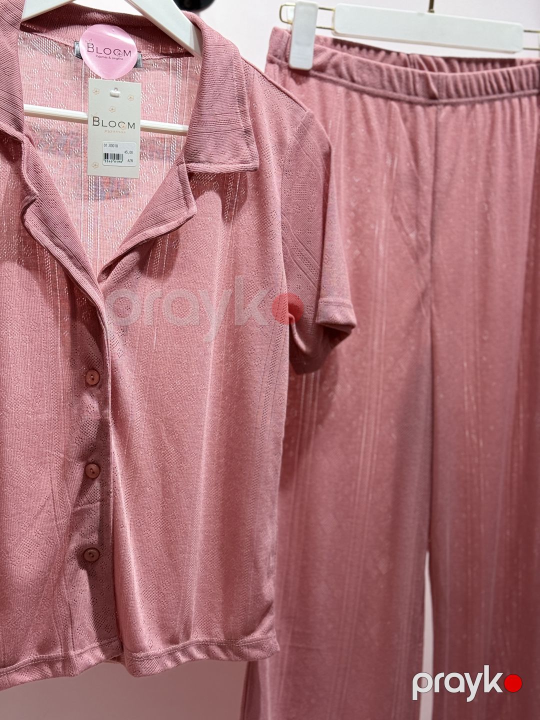 Şalvarlı pijama dəsti 01-00018, poliester, çəhrayı, ölçü M — Mallar, Bakı (2)