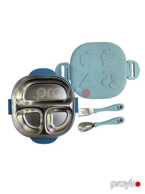 Uşaqlar üçün bəsləmə dəsti 018, metal/plastik, mavi, 5 əşya — Bakı