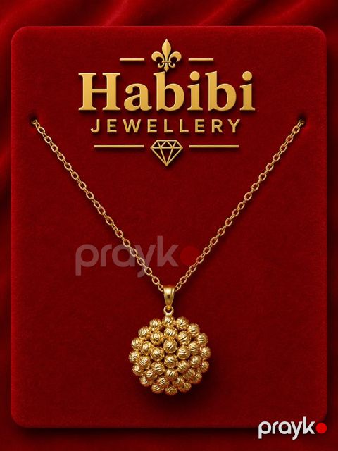 Kulonlu zəncir Habibi Jewellery HJ195, qızıl 585 əyar — Bakı
