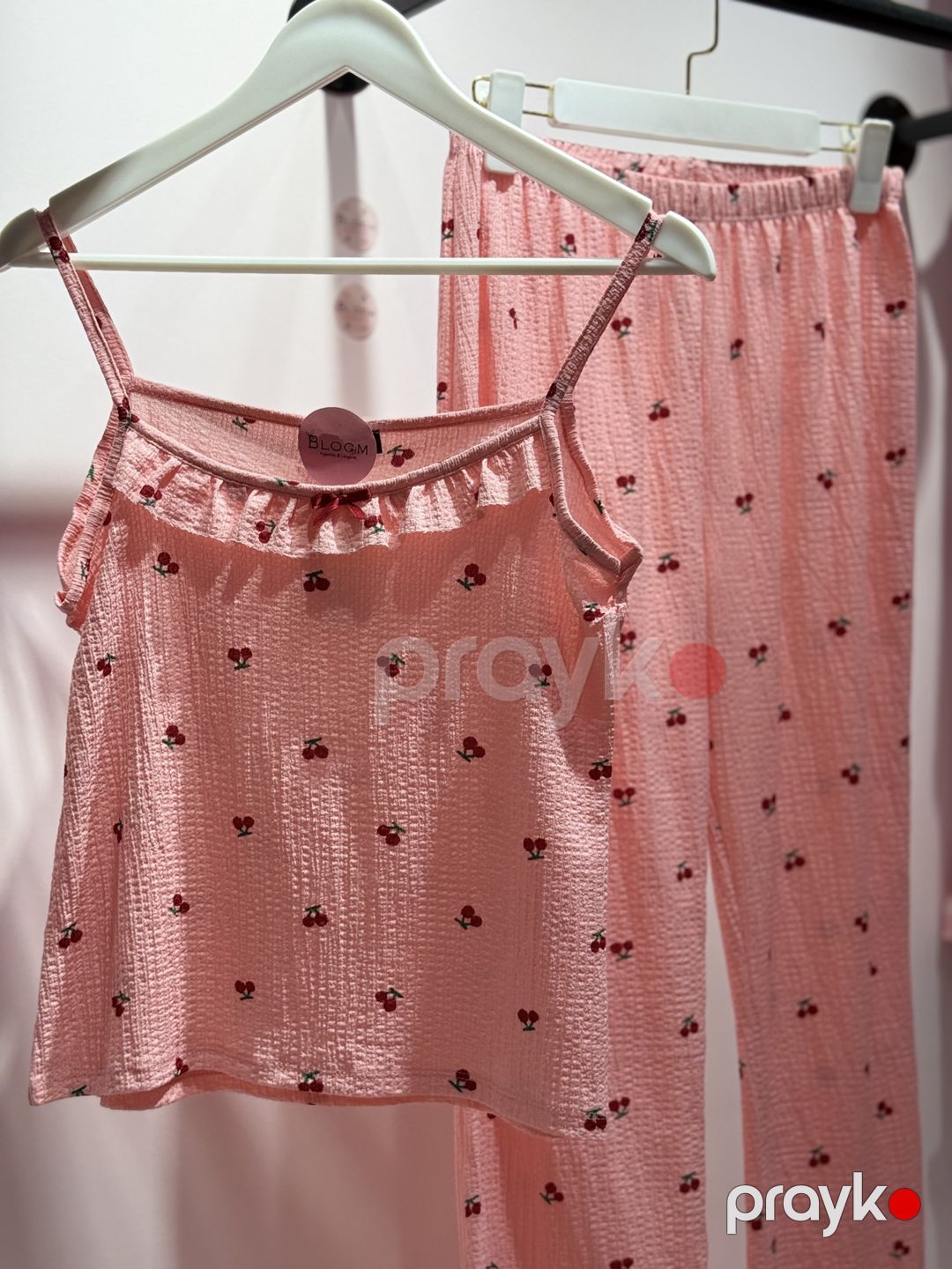 Qadınlar üçün şalvarlı pijama dəsti 01.00028, çəhrayı, poliester/viskoz, ölçü XL — Mallar, Bakı (2)