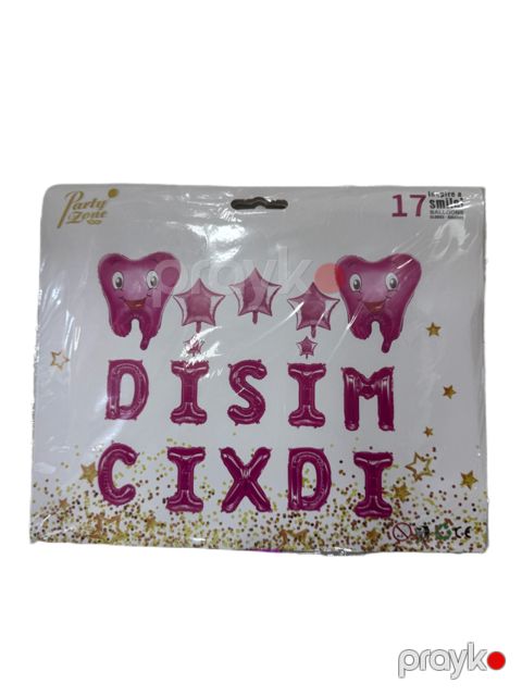 Şar dəsti Dişim Çıxdı, 17 əd, folqa, diş fiqurlu, çəhrayı - MXM_128059 — Bakı