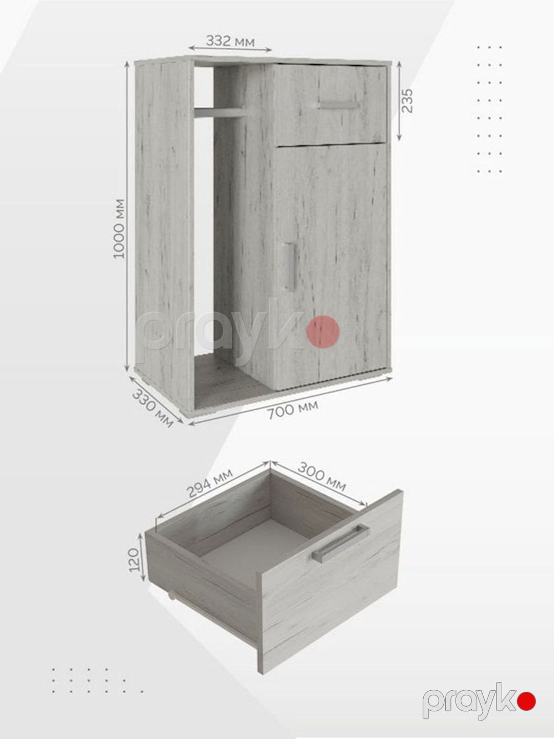 Komod, 100x70 sm, Ldsp, ağ — Mallar, Bakı (2)