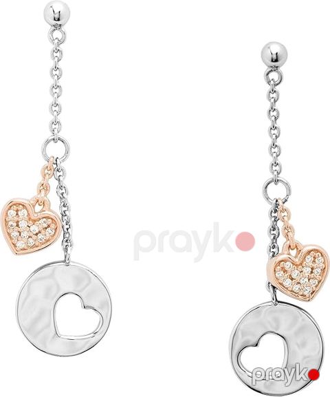 Sırğalar qadınlar üçün Fossil JFS00493998, Swarovski kristalları, gümüş 925 əyar — Bakı