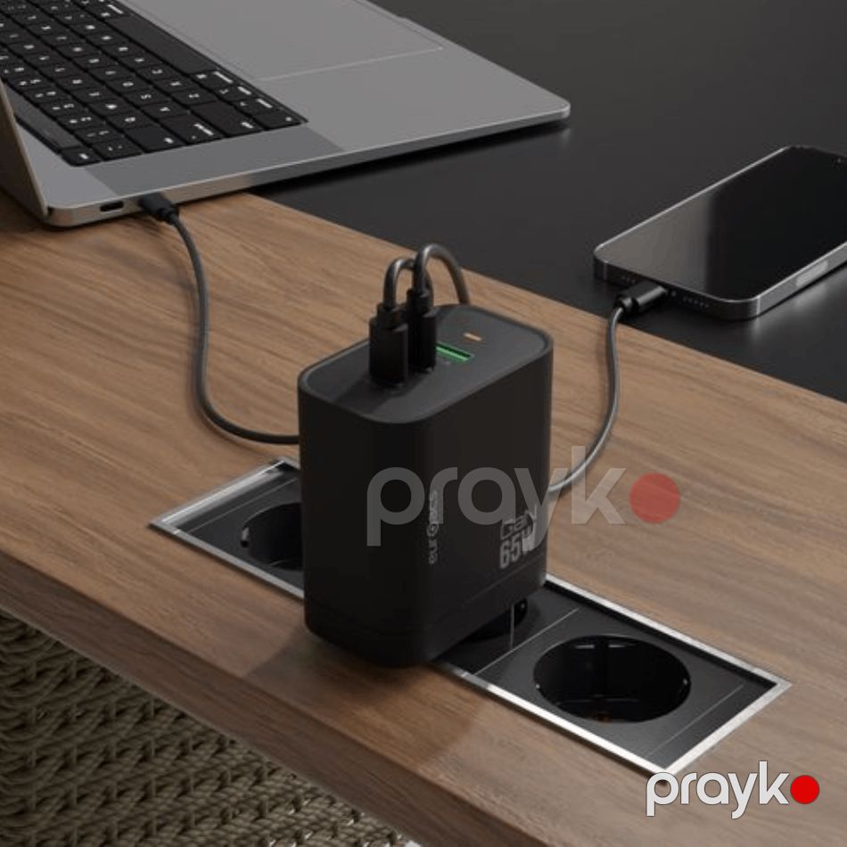 Adapter Euroacs PD 65W EU-MA265 2PD+USB GAN — Şarj cihazları, Bakı (2)