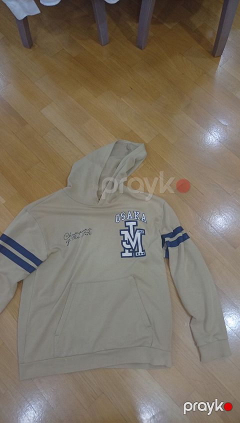 LC Waikiki kapuşonlu sviter/hoodie - Rəng: bej - Üzərində “Osaka” — Masazır