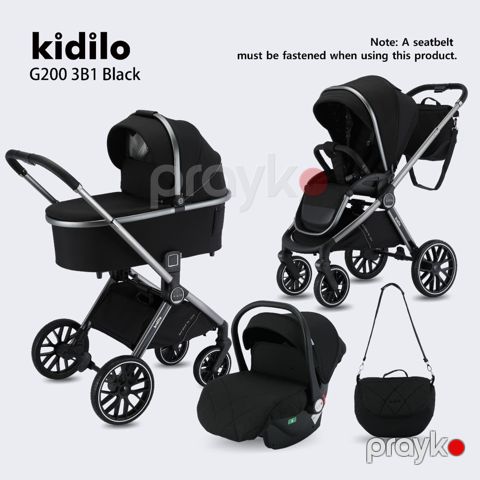 Uşaq arabası Kidilo G200 3B1, qara — Bakı