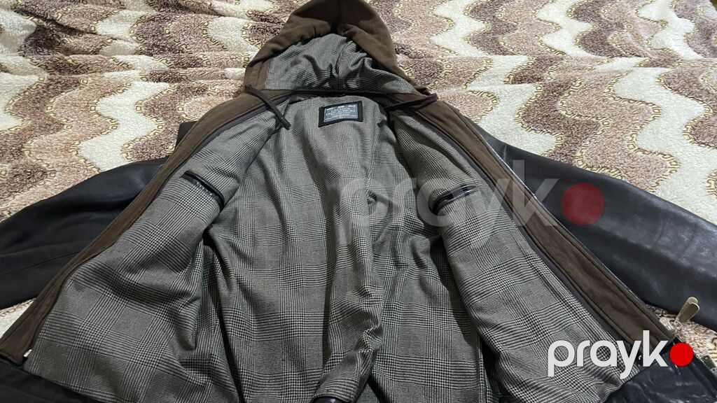 Kişi üçün qara dəri gödəkçə - Material: qara dəri (parlaq faktura) — Kurtkalar, Bakı (3)