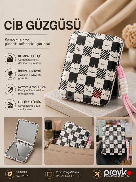 Cib güzgüsü N10, 70x50 mm — Bakı