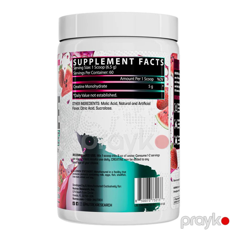 Kreatin No Brand Monohydrate Strawberry/Watermelon, 60 porsiya, 390 q — Mallar, Bakı (2)