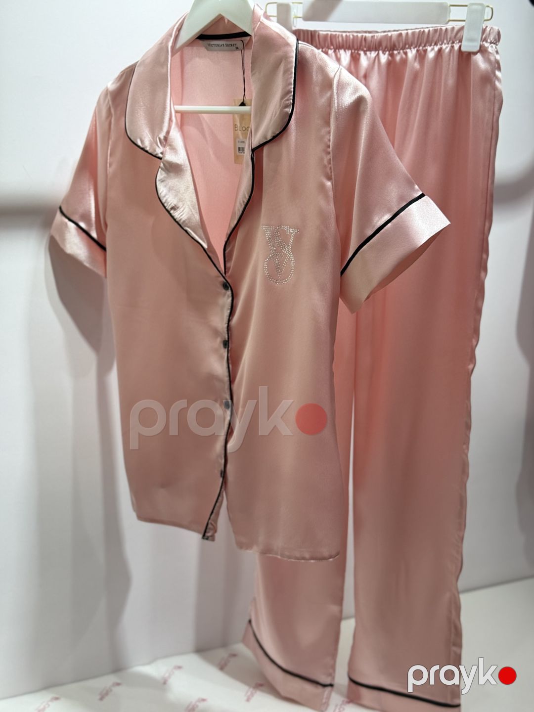 Qadınlar üçün şalvarlı pijama dəsti VS-8994, çəhrayı, atlas, ölçü 40 — Mallar, Bakı (3)
