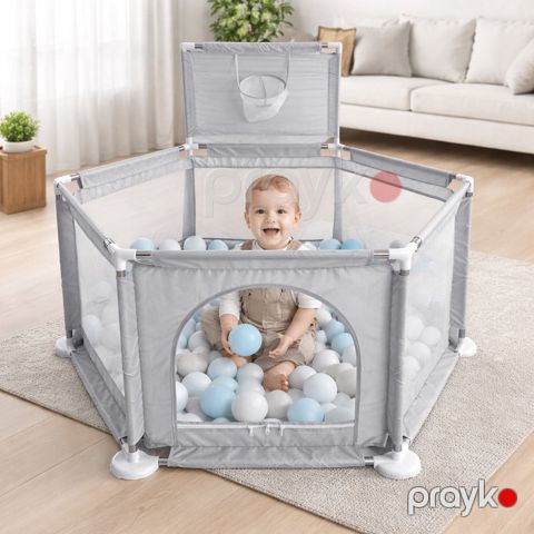 Oyun üçün manej FS 129, boz, 130x65x110 sm - FS 129 серый — Bakı