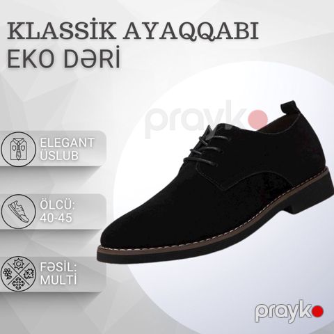 Kişilər üçün klassik ayaqqabı EB 886, qara, eko dəri, ölçü 44 — Bakı