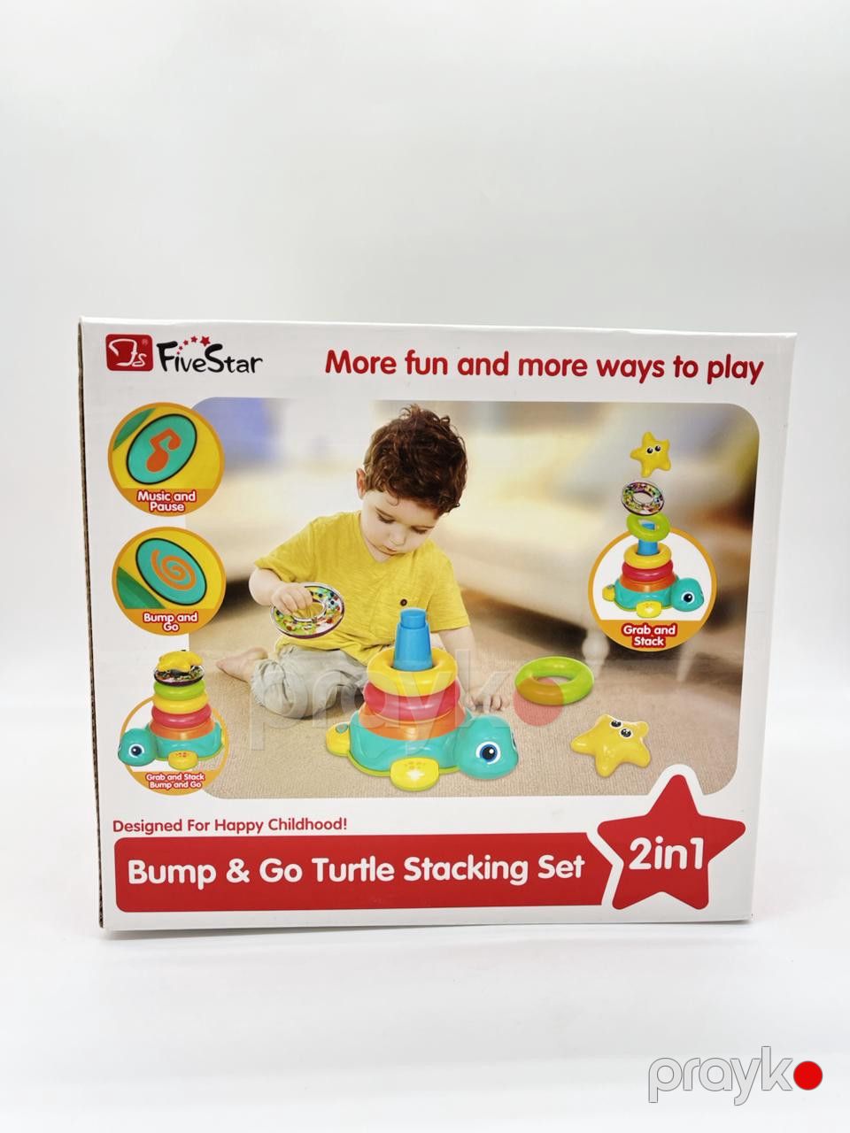 İnkişaf etdirən oyun FS-21 Bump and Go Turtle Stacking 2 in 1, plastik — Mallar, Bakı (2)