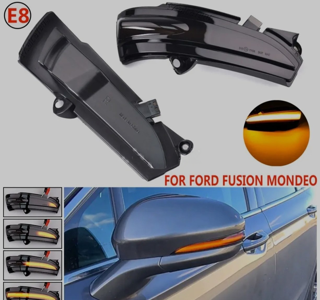 Yan güzgü LED dönmə işıqları Ford Mondeo Fusion 2013-2020 — Avtomobil işığı, Bakı (2)