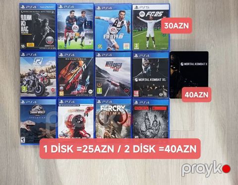 1disk =25azn/ 2 disk =40azn/ Mağaza deyil Barter yalnız—PS5 diskləri — Bakı
