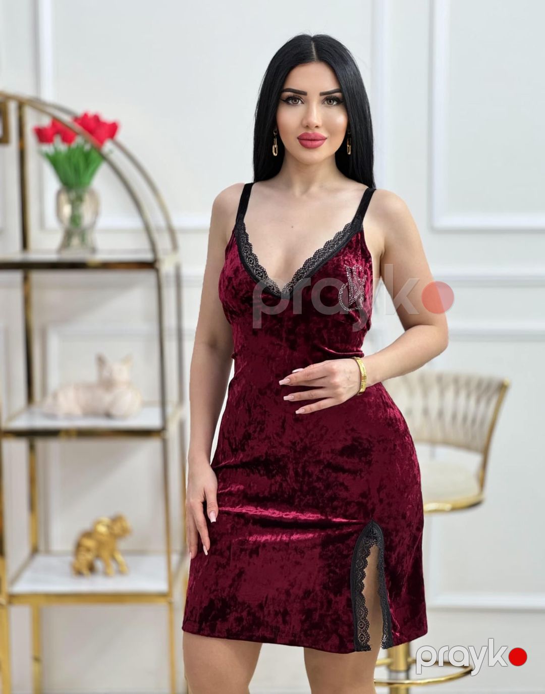 Kombinasiya qadınlar üçün AB1, tünd qırmızı, velür, ölçü M — Mallar, Bakı (2)