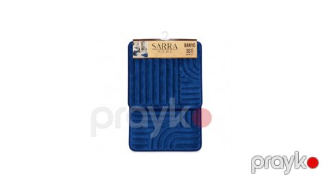 Hamam xalçaları dəsti Sarra Home, 50х30/50x80 sm, 2 əd, mikrofiber, göy — Bakı