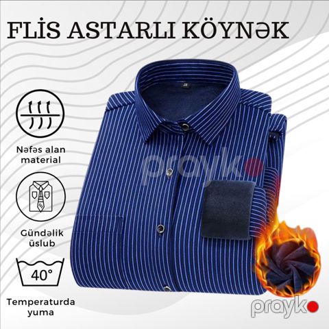 Kişilər üçün uzunqol köynək EB_997, göy, parça, ölçü 3XL — Bakı