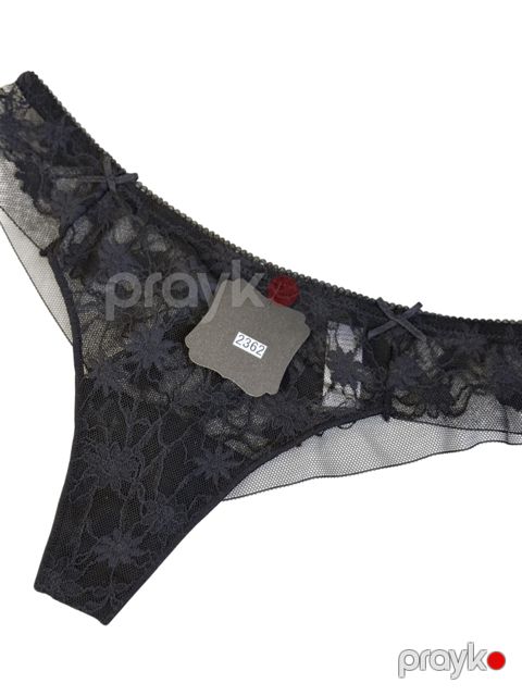 Qadınlar üçün strinqlər 0163, qara, güpür, ölçü M — Bakı